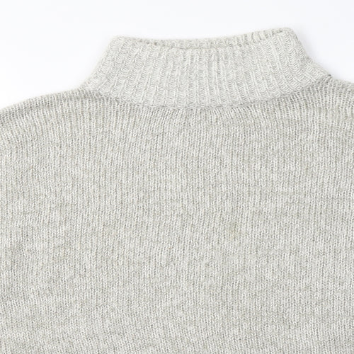 New Look Womens Grey High Neck  Acrylic Pullover Jumper Size M