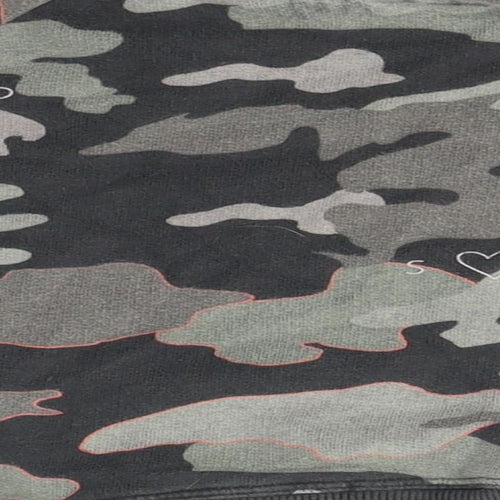 Scamp & Dude Girls Grey Round Neck Camouflage 100% Cotton Pullover Jumper Size 2 Years