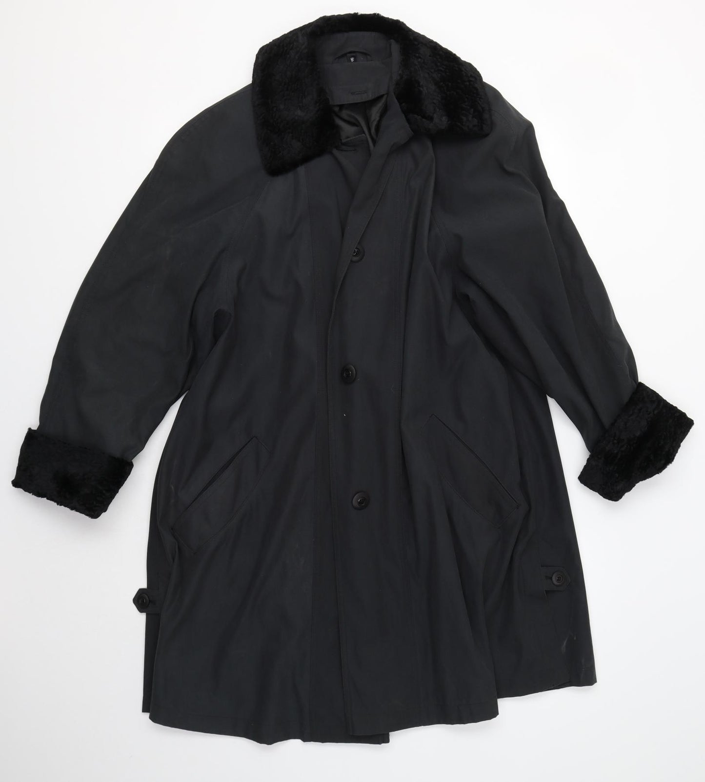 Preworn Womens Black   Overcoat Coat Size S