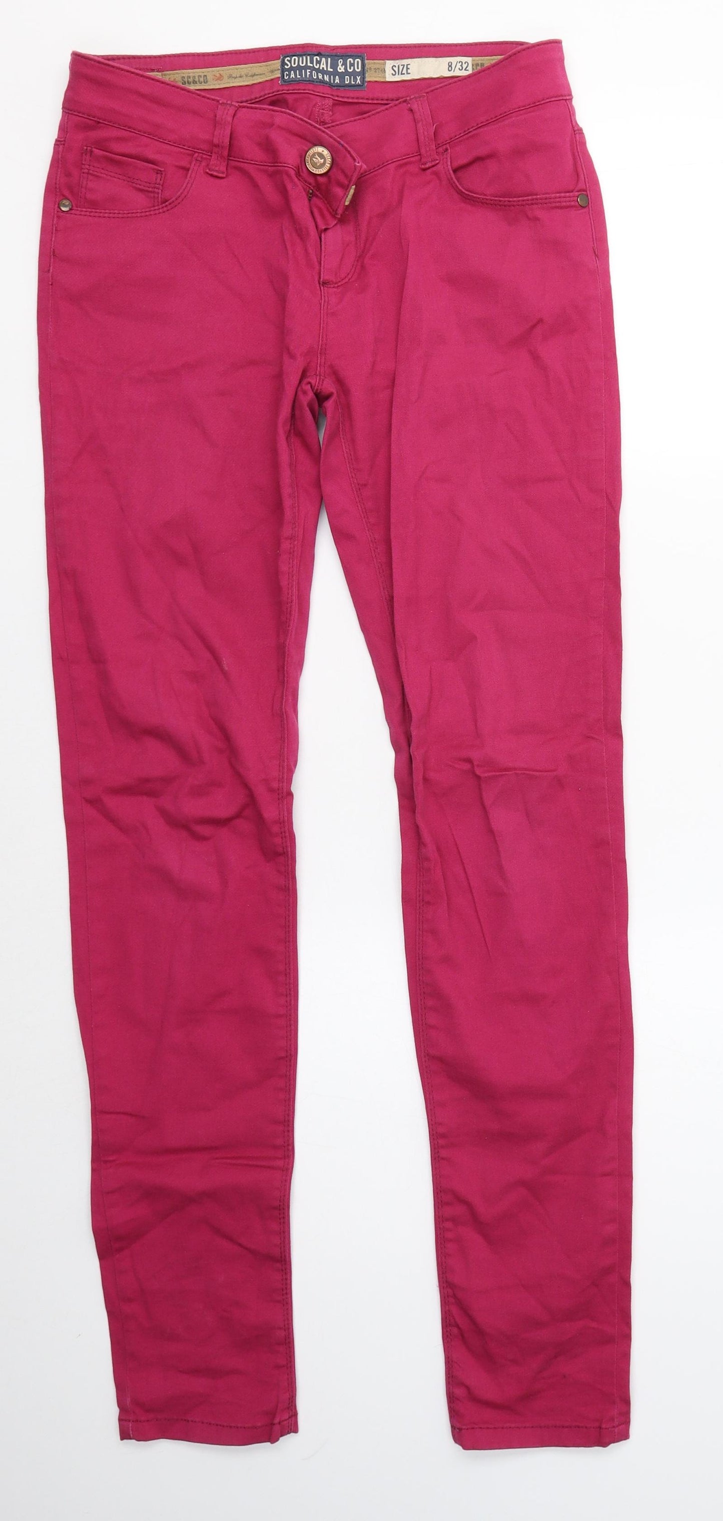 SoulCal Womens Pink  Cotton Skinny Jeans Size 8 L31 in Regular