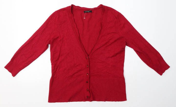 Linea Womens Pink Round Neck Viscose Cardigan Jumper Size L