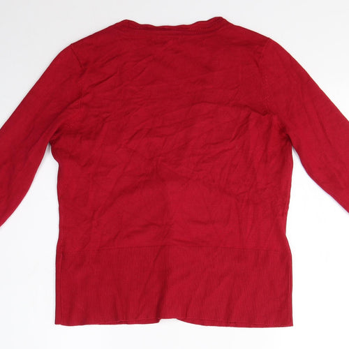 Linea Womens Pink Round Neck  Viscose Cardigan Jumper Size L