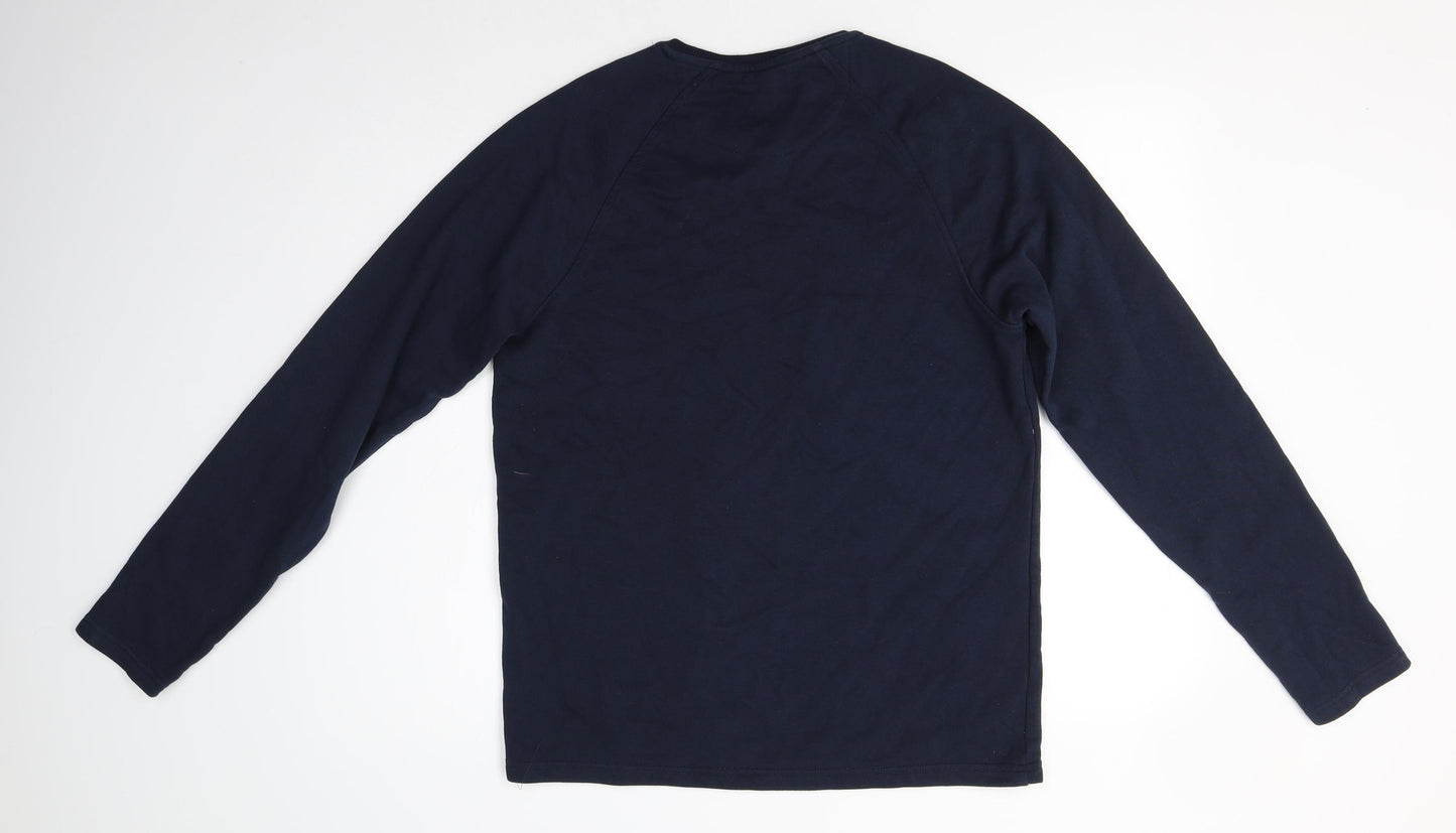 George Mens Blue Round Neck  Cotton Pullover Jumper Size S   - Loungewear