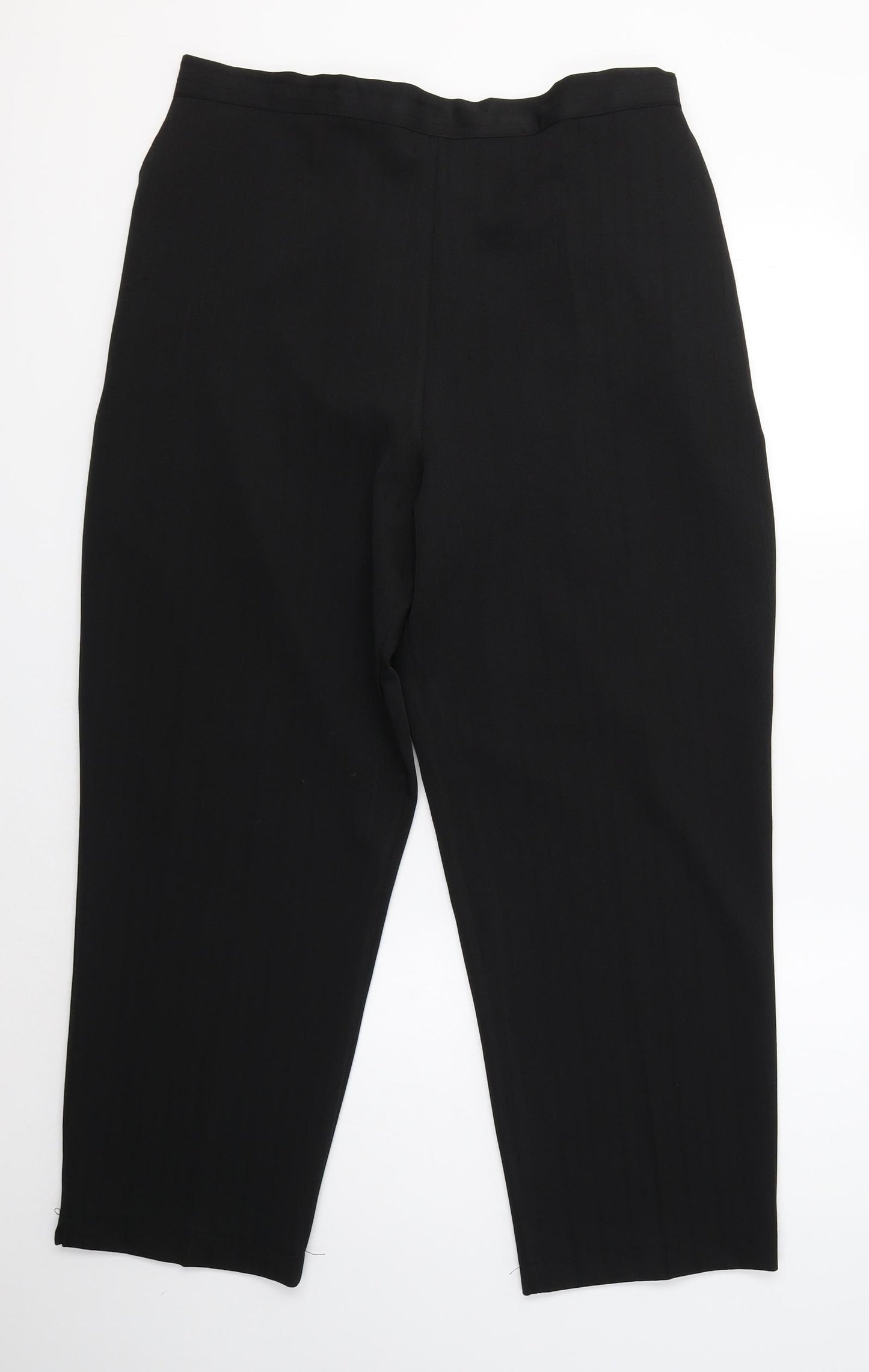 Emma Collection Womens Black  Polyester Cropped Trousers Size 22 L27 in Regular