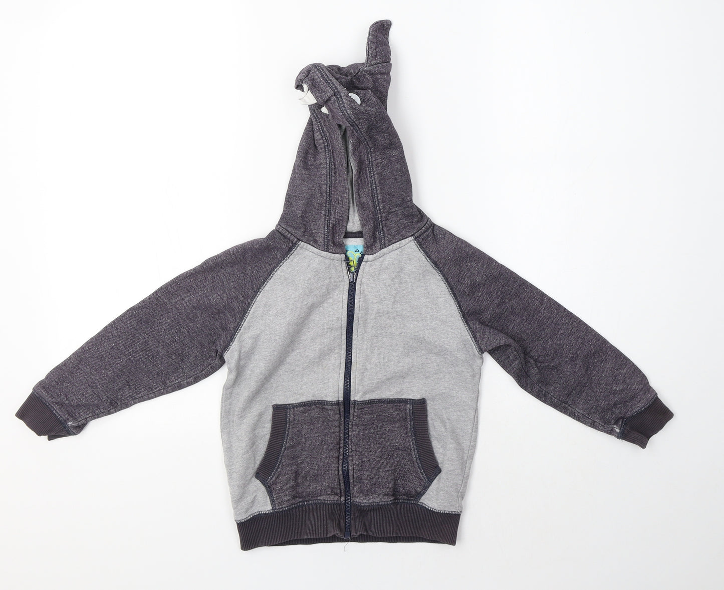 TU Boys Grey  Cotton Full Zip Hoodie Size 4-5 Years