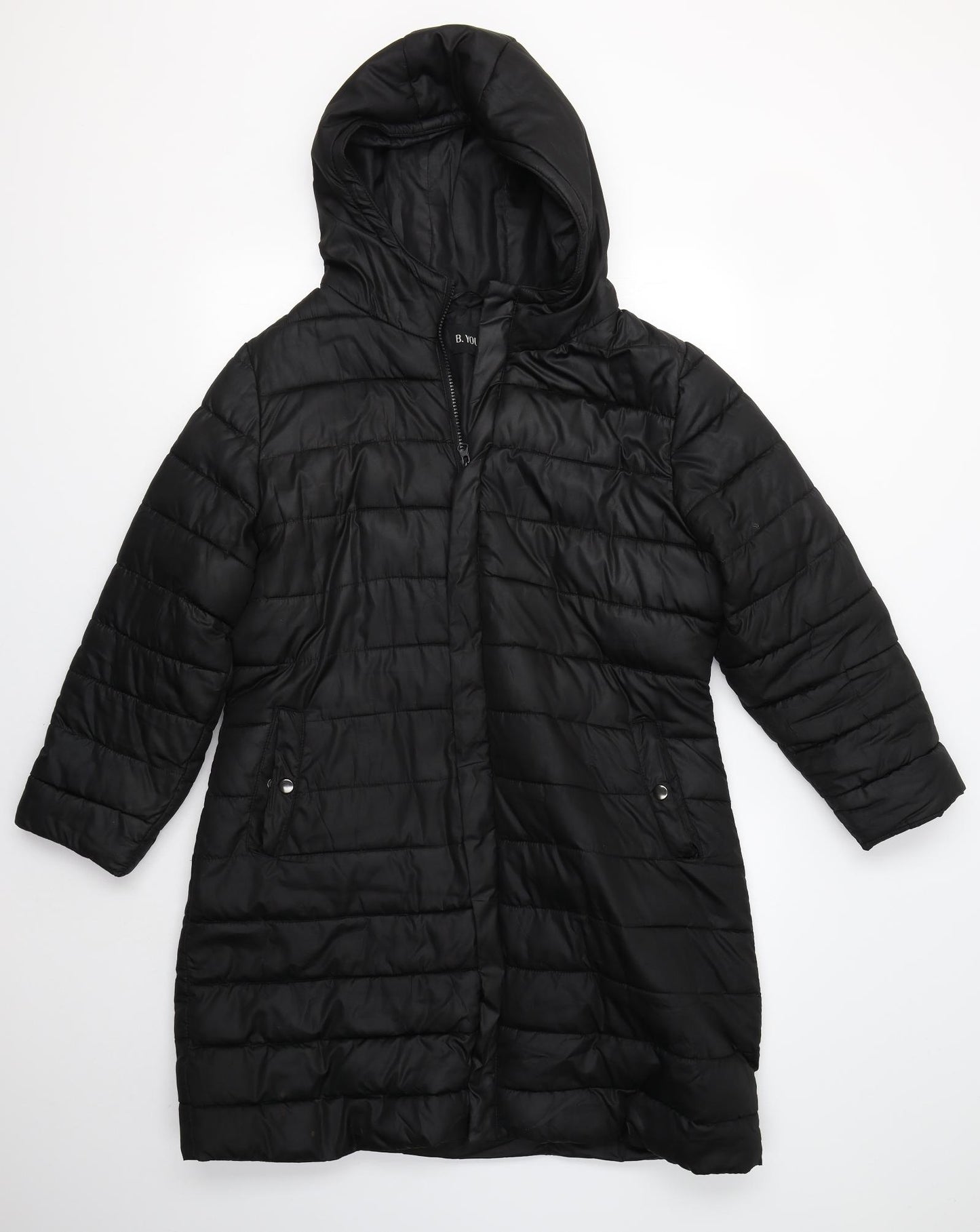 B. You Womens Black   Overcoat Coat Size 18