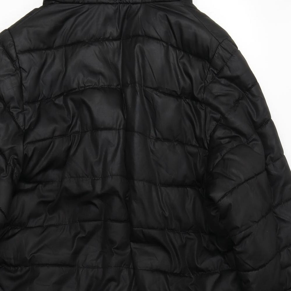 B. You Womens Black   Overcoat Coat Size 18