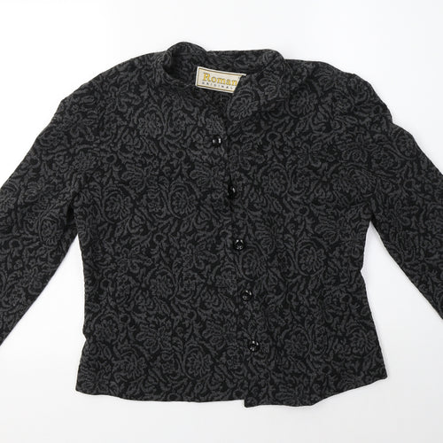 Roman Womens Grey Floral  Jacket  Size 12