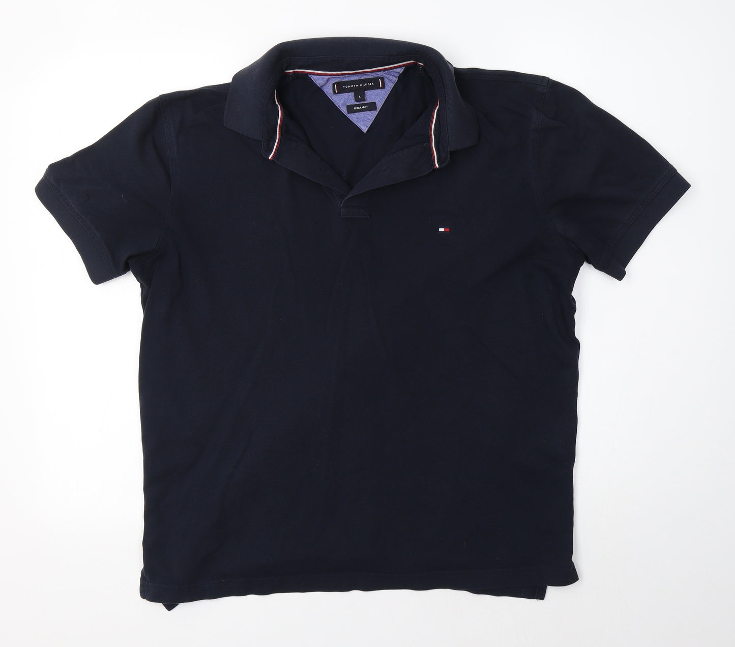 Tommy Hilfiger Mens Blue  100% Cotton  Polo Size L Collared