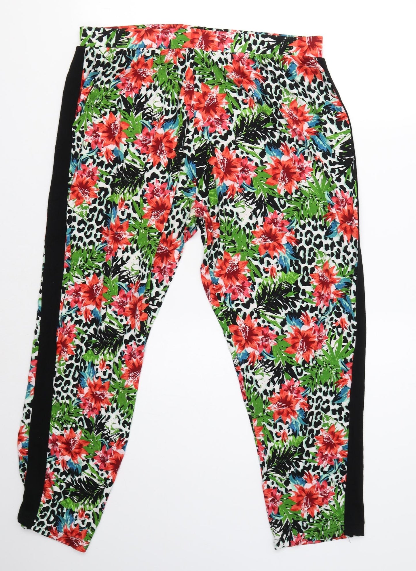 George Womens Multicoloured Floral Viscose Trousers  Size 16 L24 in Regular