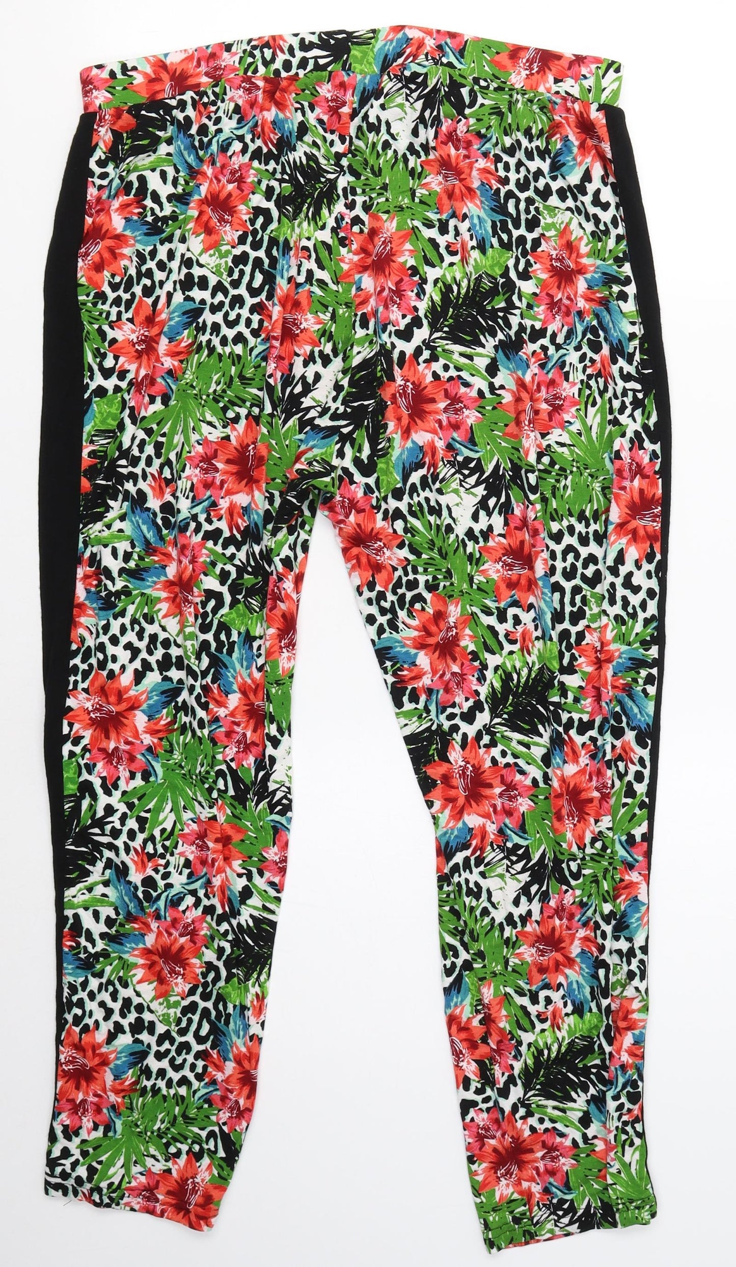 George Womens Multicoloured Floral Viscose Trousers  Size 16 L24 in Regular