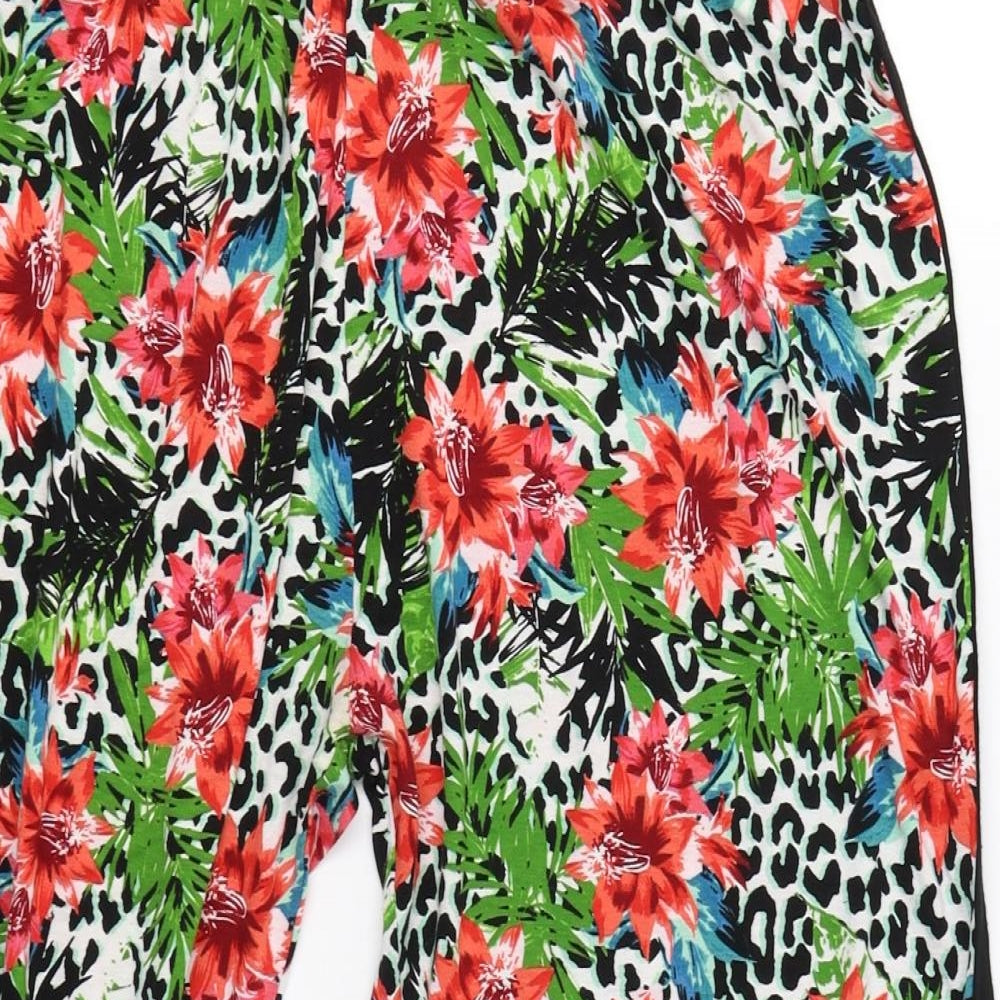 George Womens Multicoloured Floral Viscose Trousers  Size 16 L24 in Regular