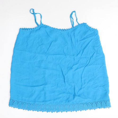 F&F Womens Blue  Viscose Camisole Blouse Size 10 Round Neck