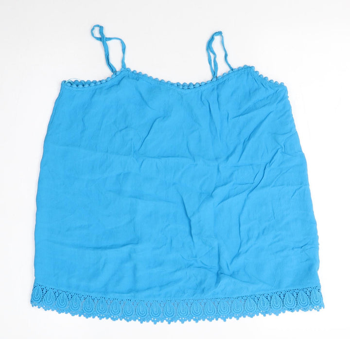 F&F Womens Blue Viscose Camisole Blouse Size 10 Round Neck