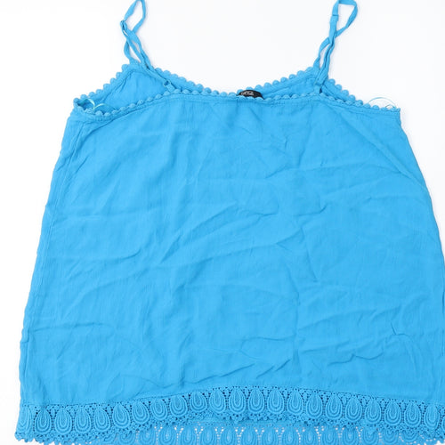 F&F Womens Blue  Viscose Camisole Blouse Size 10 Round Neck