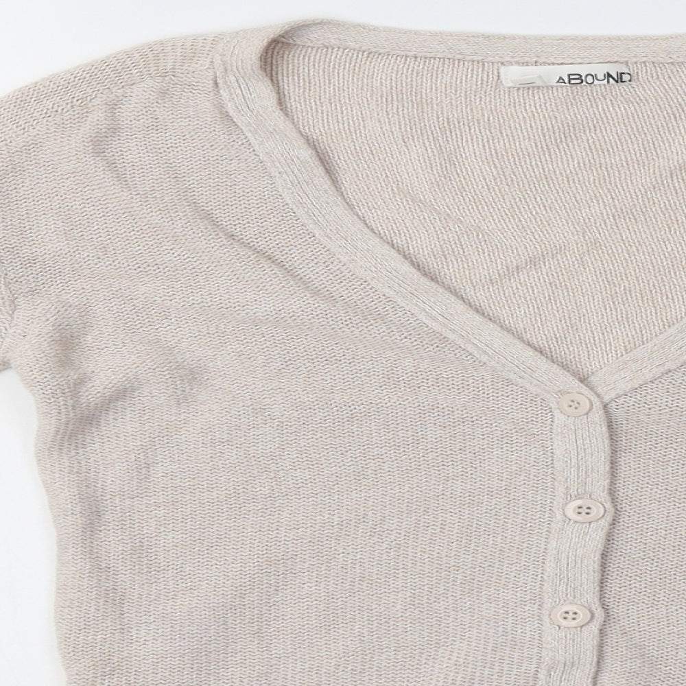 ABOUND Mens Beige Round Neck  Cotton Cardigan Jumper Size S