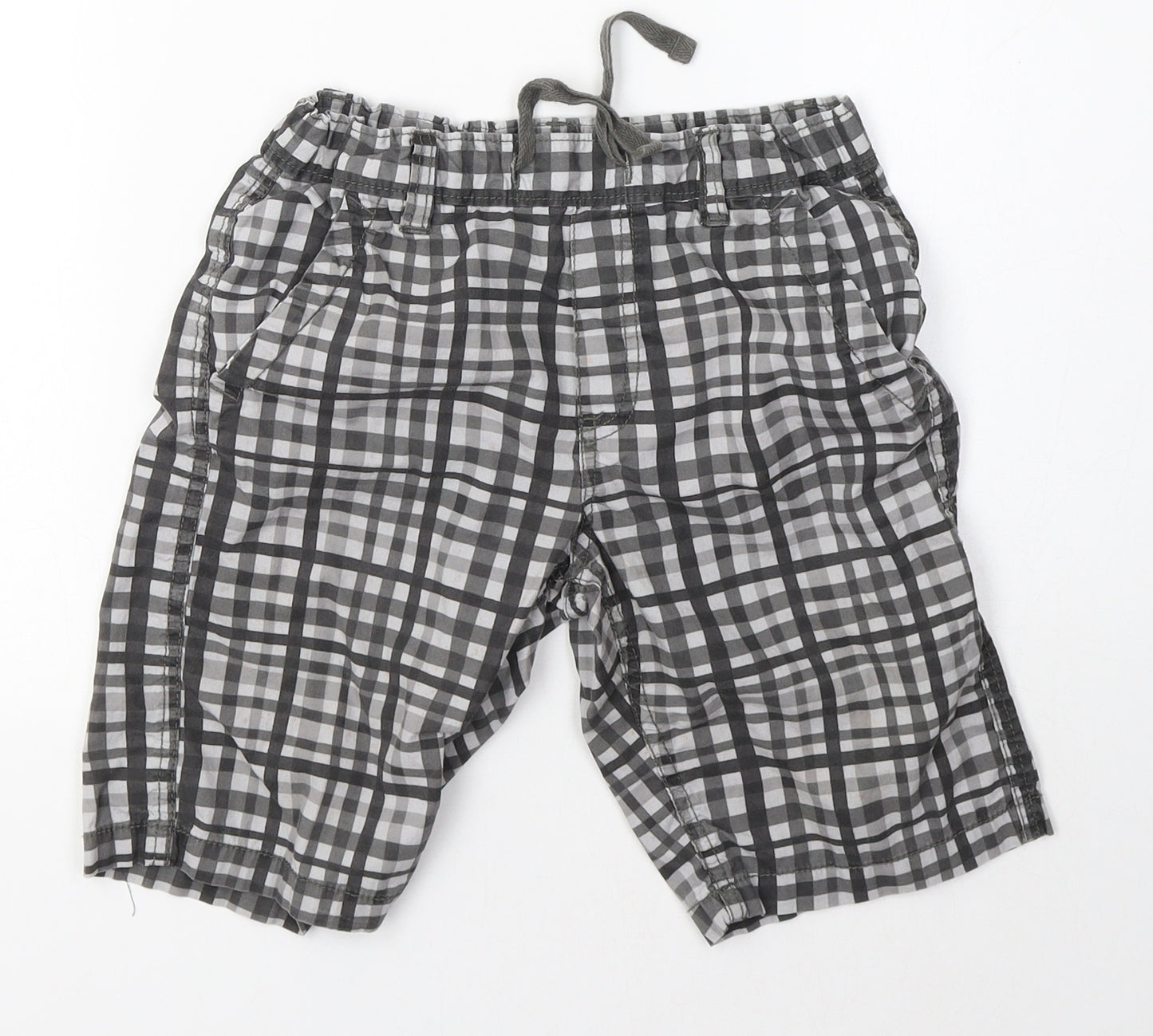 H&M Boys Grey Check 100% Cotton Sweat Shorts Size 7-8 Years  Regular