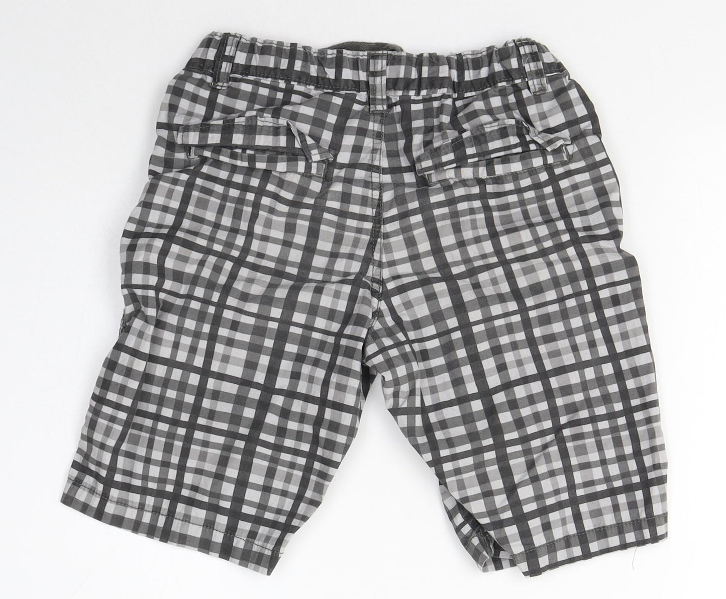 H&M Boys Grey Check 100% Cotton Sweat Shorts Size 7-8 Years  Regular