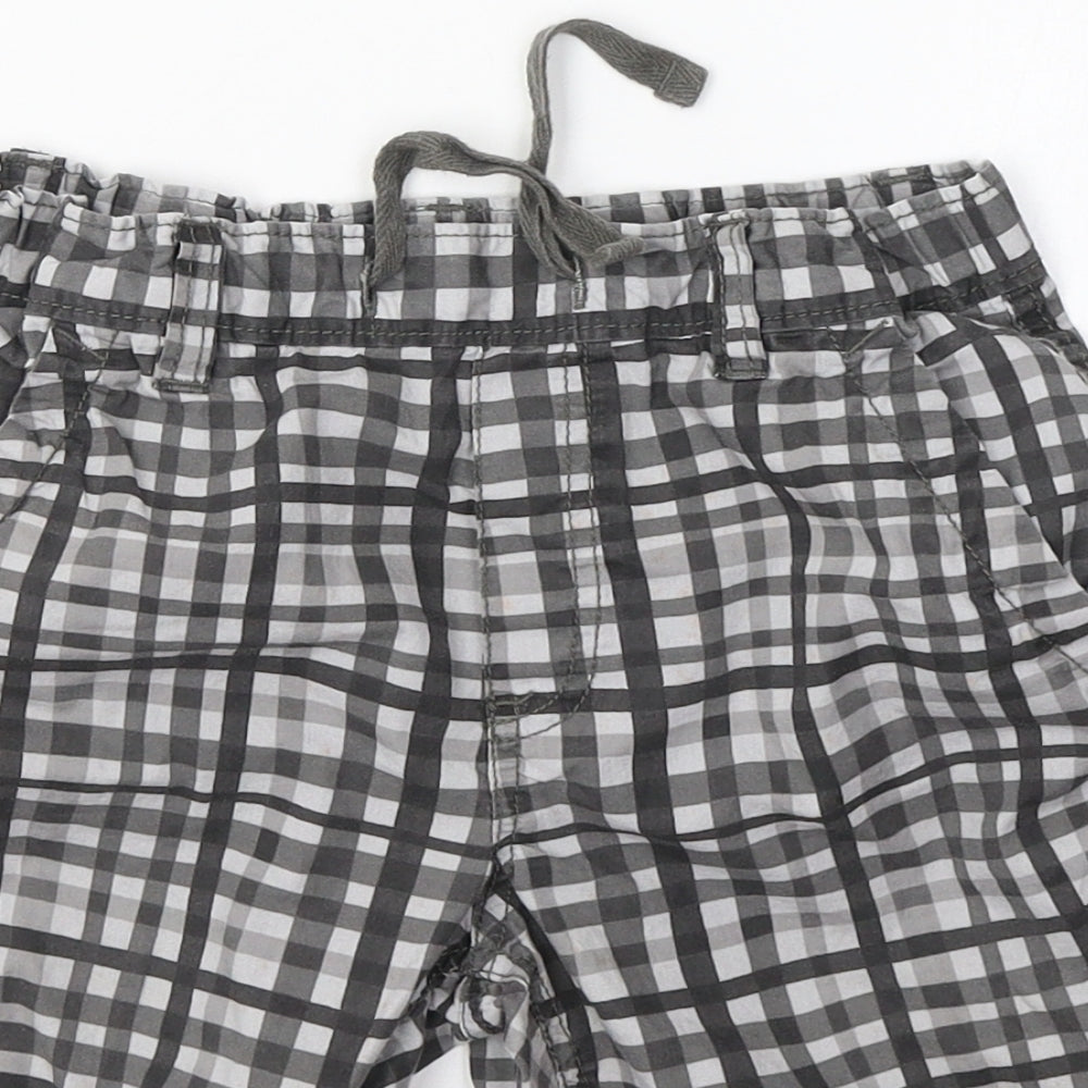 H&M Boys Grey Check 100% Cotton Sweat Shorts Size 7-8 Years  Regular