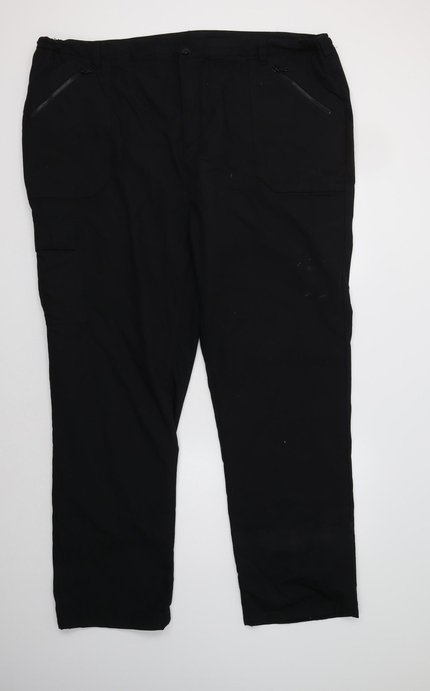 Cotton Traders Mens Black  Polyester Cargo Trousers Size 48 L32 in Regular