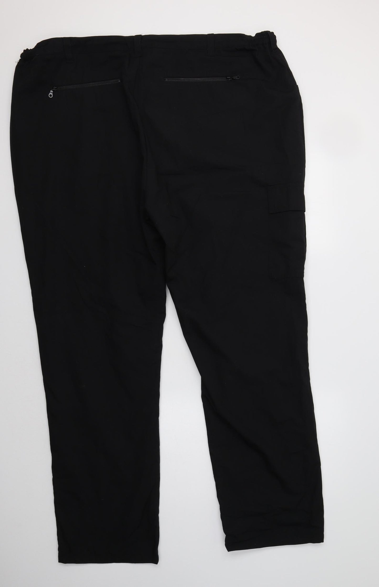 Cotton Traders Mens Black  Polyester Cargo Trousers Size 48 L32 in Regular