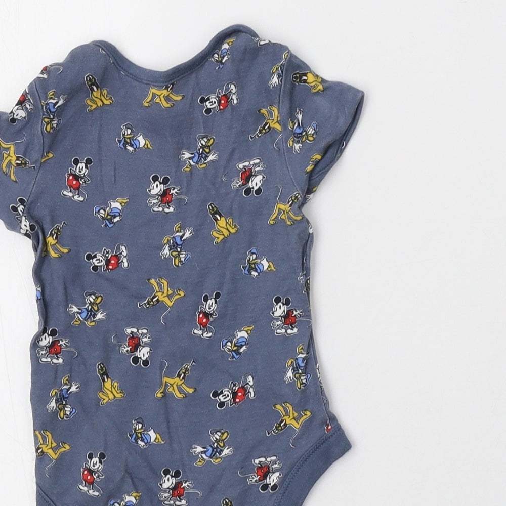 George Baby Blue Geometric Cotton Romper One-Piece Size 6-9 Months   - Mickey And Friends