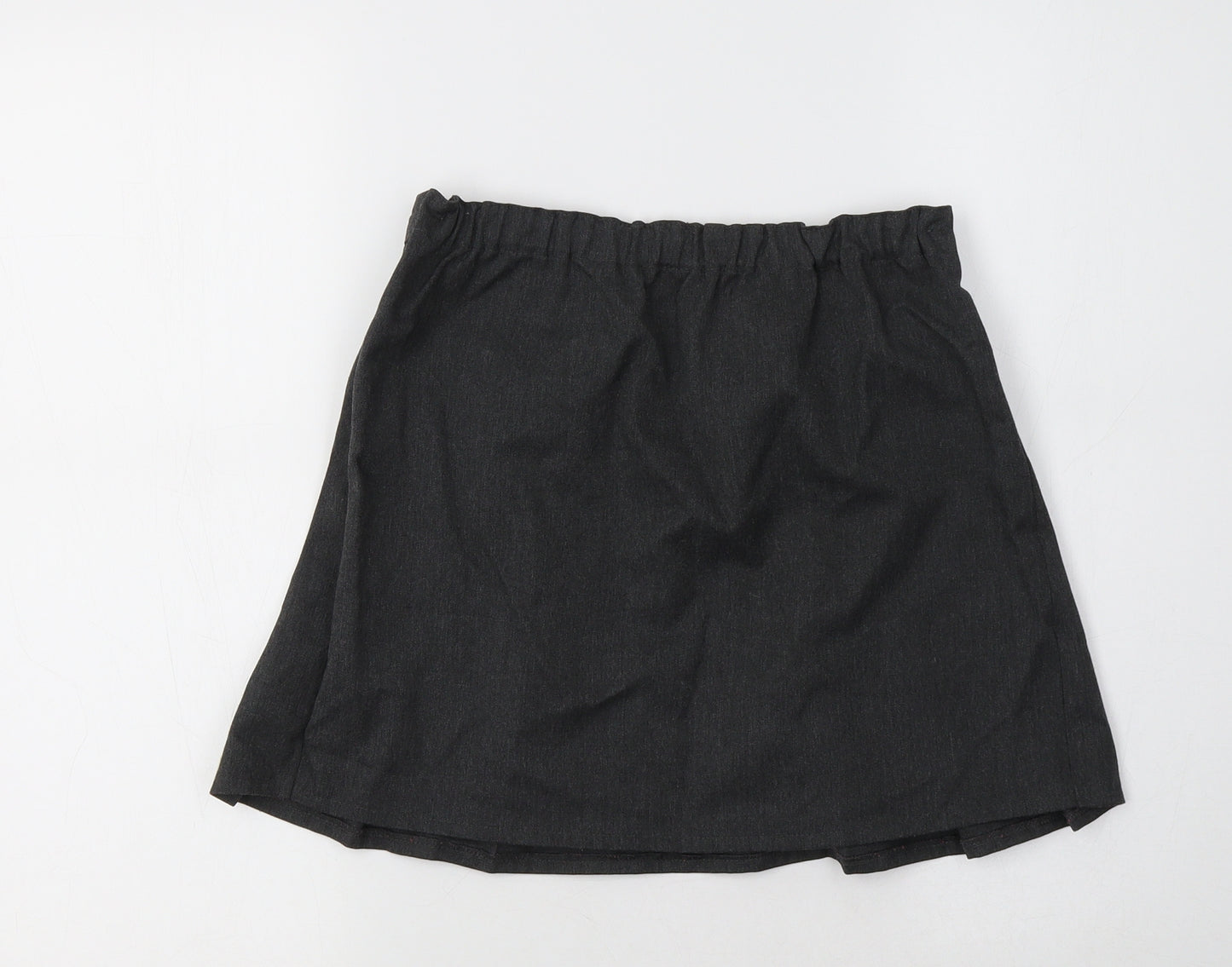 M&S Girls Grey  Polyester Pleated Skirt Size 10 Years  Regular  - School Wear