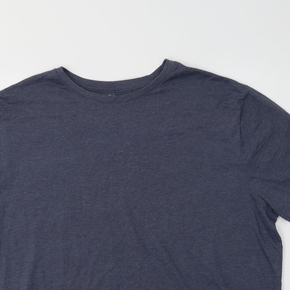 George Mens Blue  Cotton  T-Shirt Size L Crew Neck