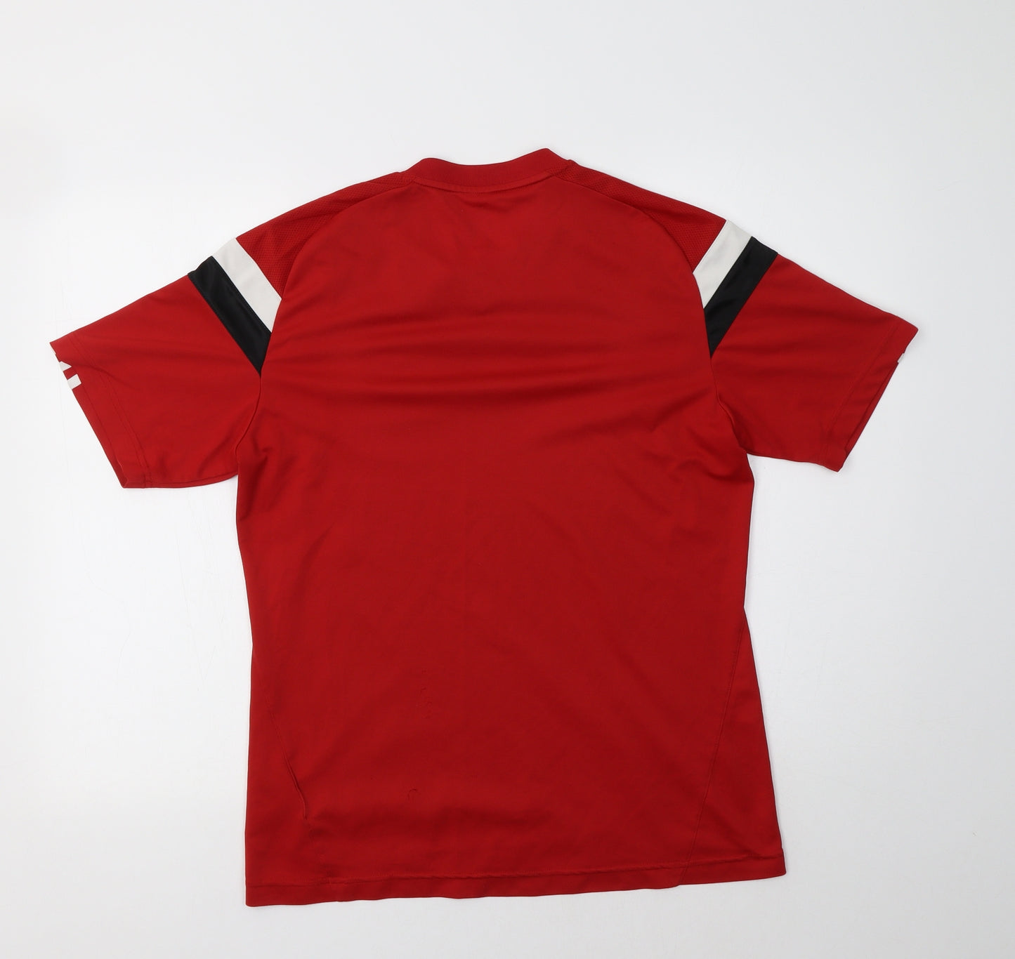 adidas Mens Red  Polyester  T-Shirt Size M V-Neck