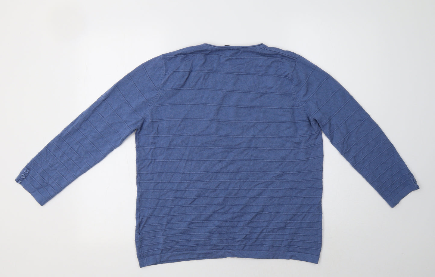 Isle Womens Blue Crew Neck  Viscose Pullover Jumper Size M