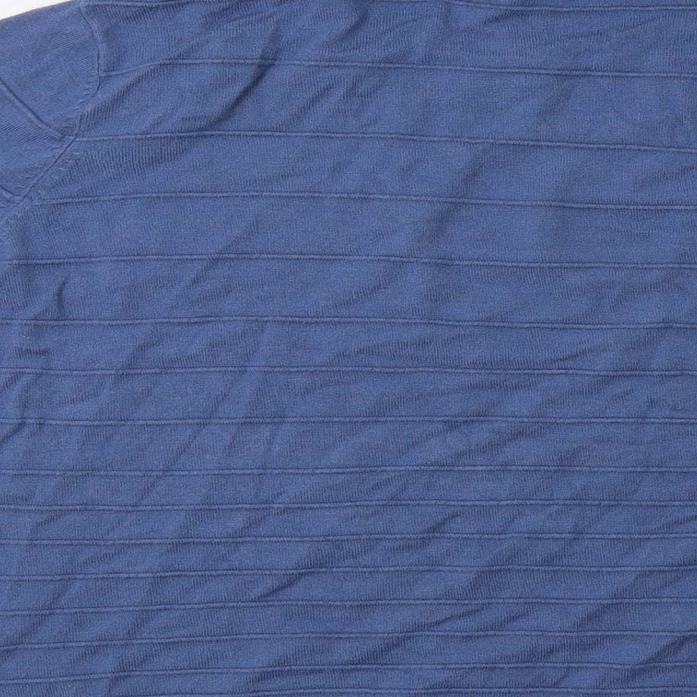 Isle Womens Blue Crew Neck  Viscose Pullover Jumper Size M