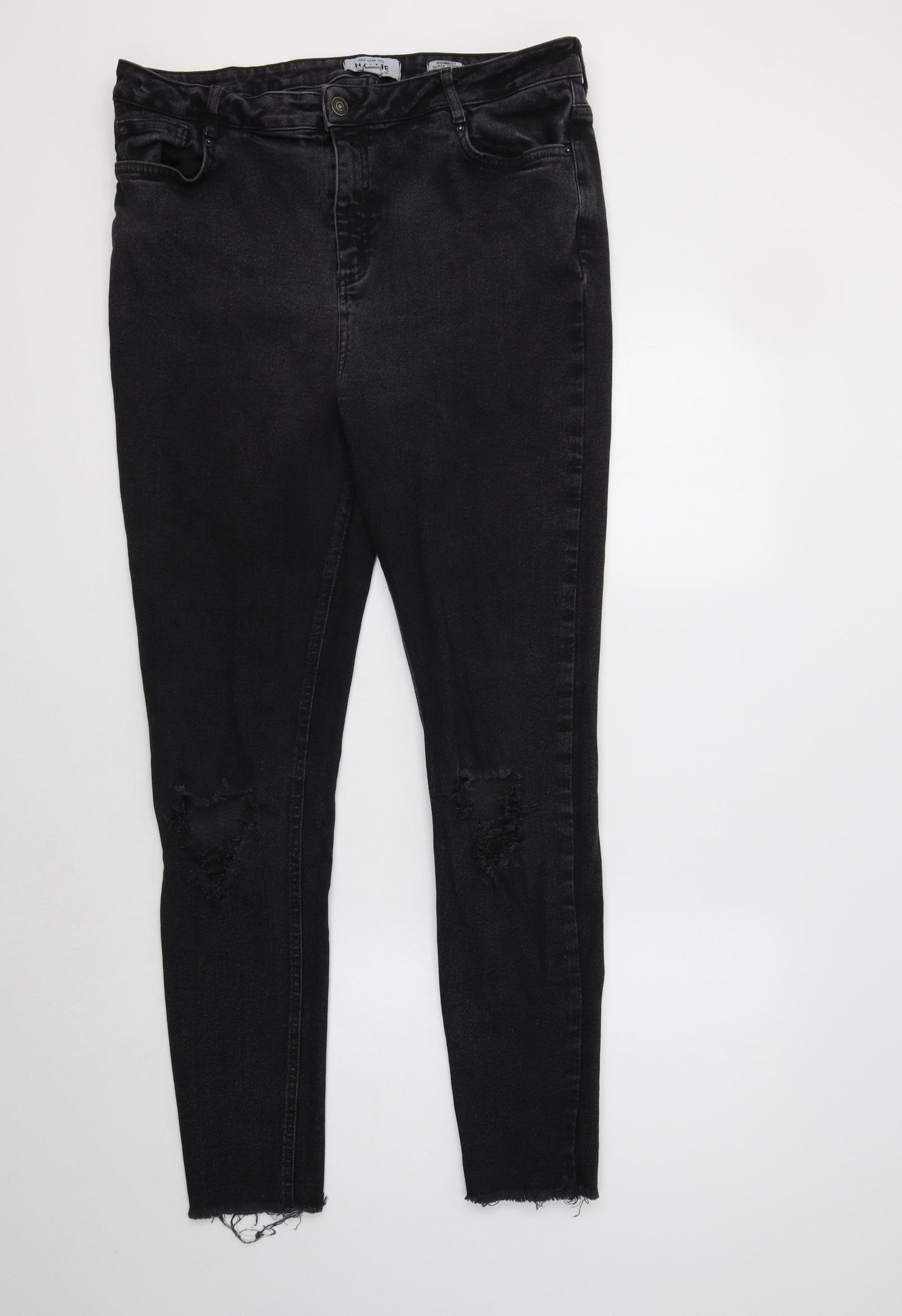 New Look Womens Black  Cotton Jegging Jeans Size 18 L31 in Regular