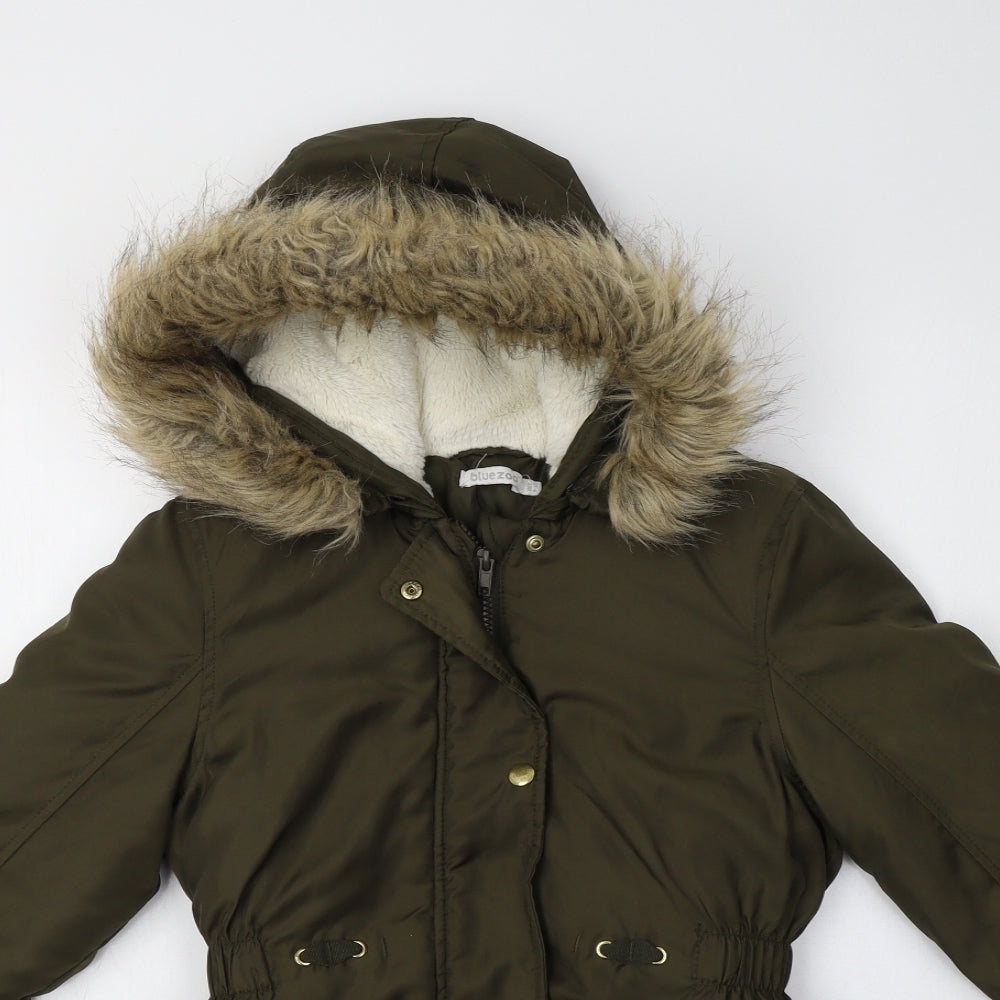 Blue Zoo Girls Green   Parka Jacket Size 9-10 Years