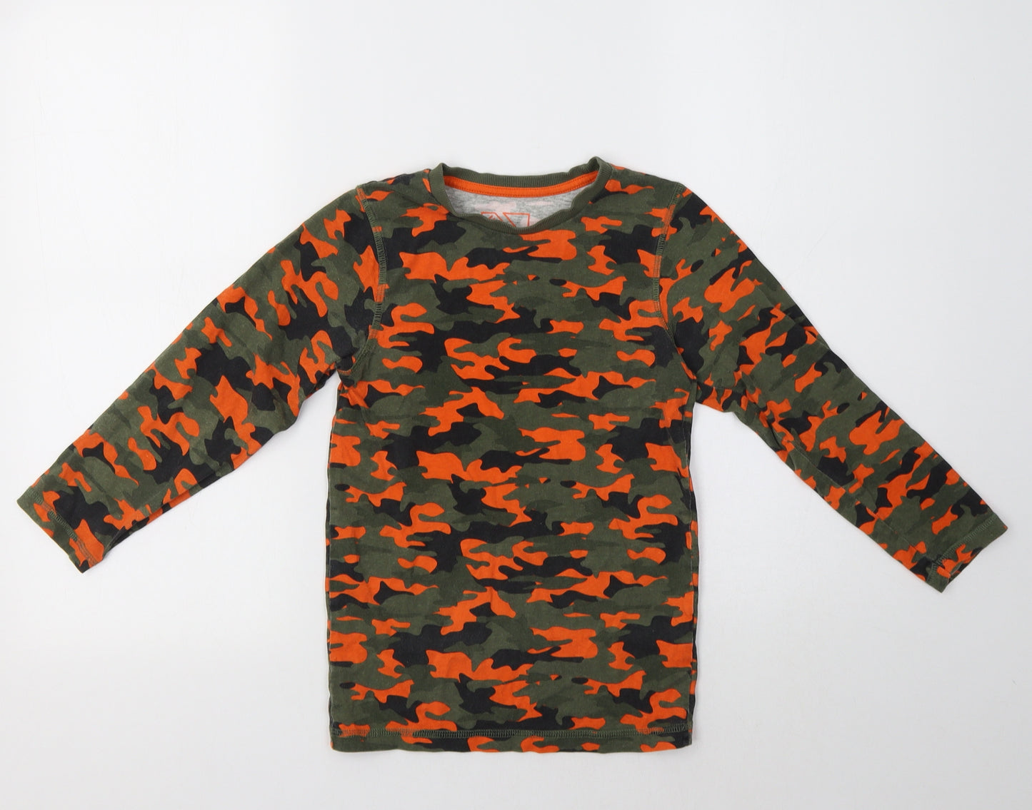 Matalan Boys Green Camouflage Cotton Basic T-Shirt Size 8 Years Crew Neck