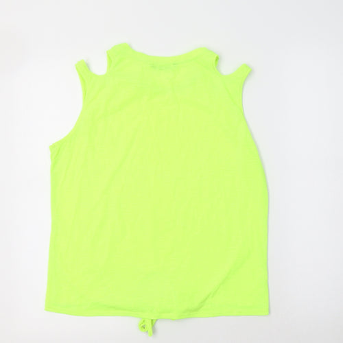 SheIn Womens Green  Polyester Basic T-Shirt Size M Crew Neck