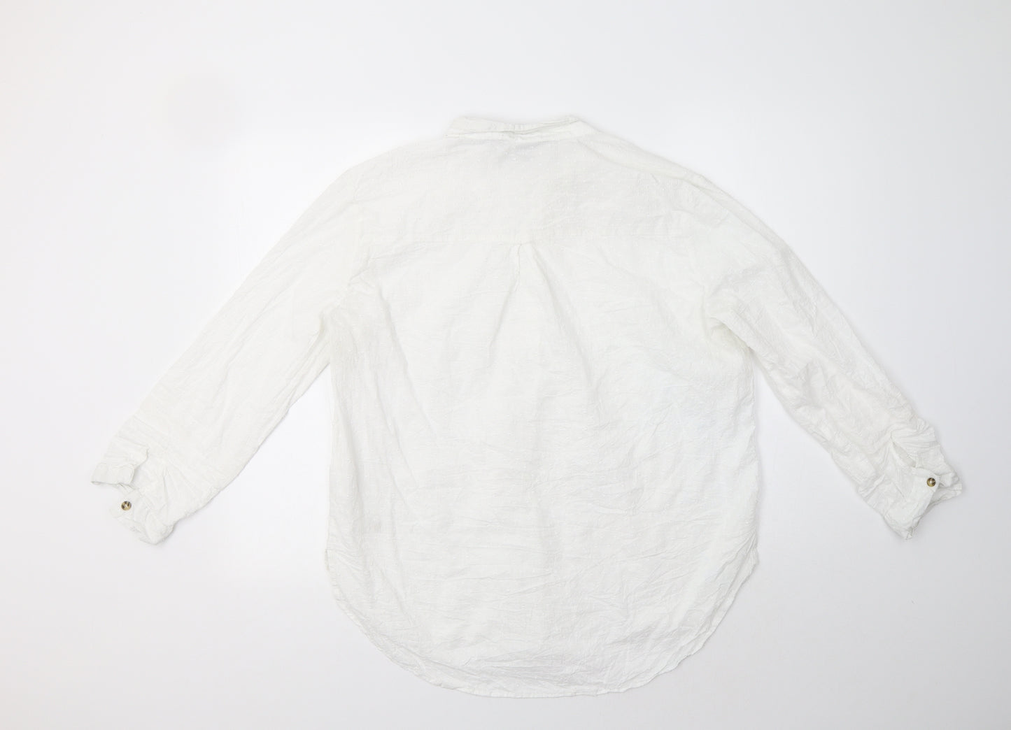 Primark Womens White  Cotton Basic Button-Up Size 16 Collared