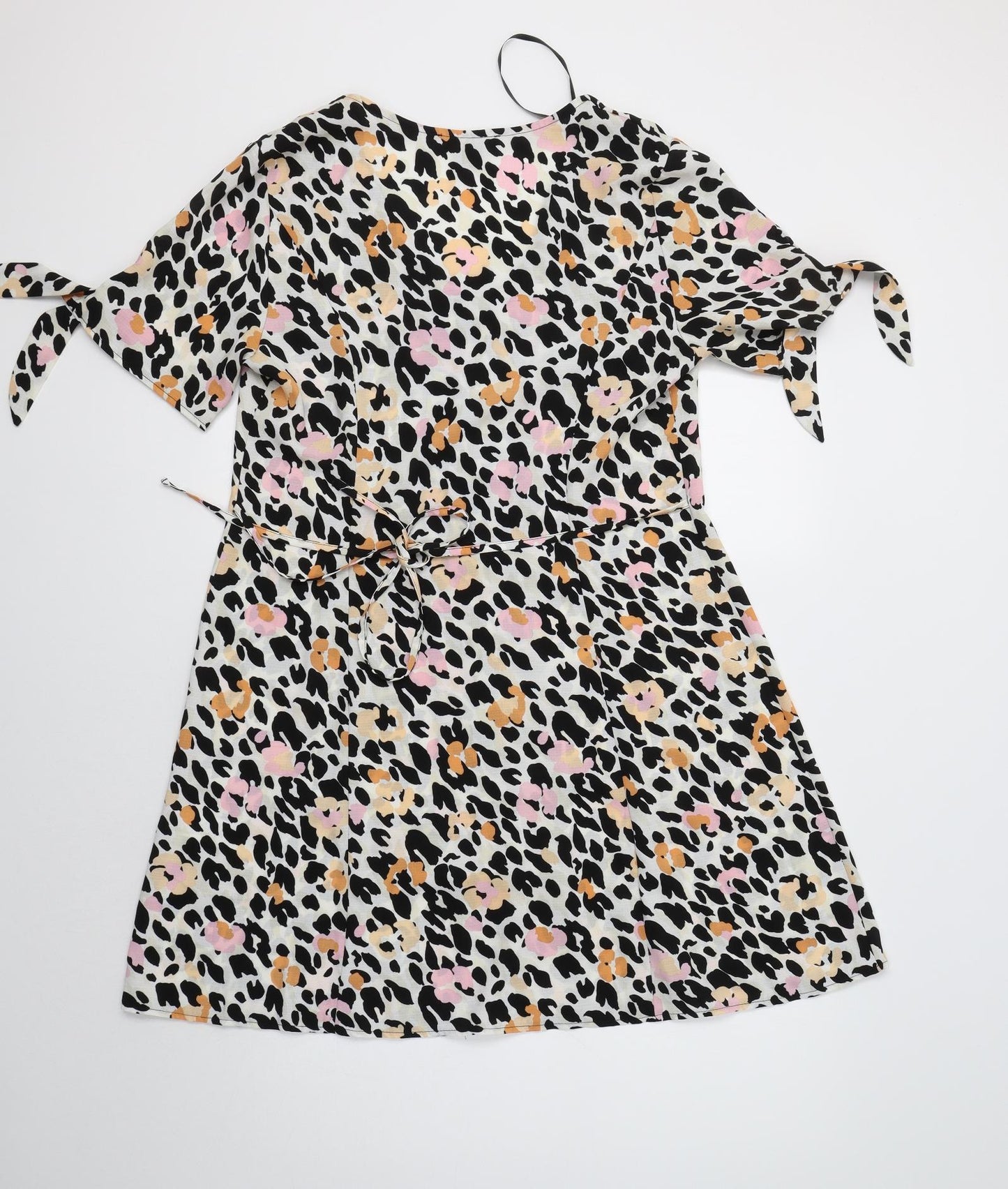 Primark Womens Multicoloured Animal Print Polyester A-Line  Size 14  V-Neck