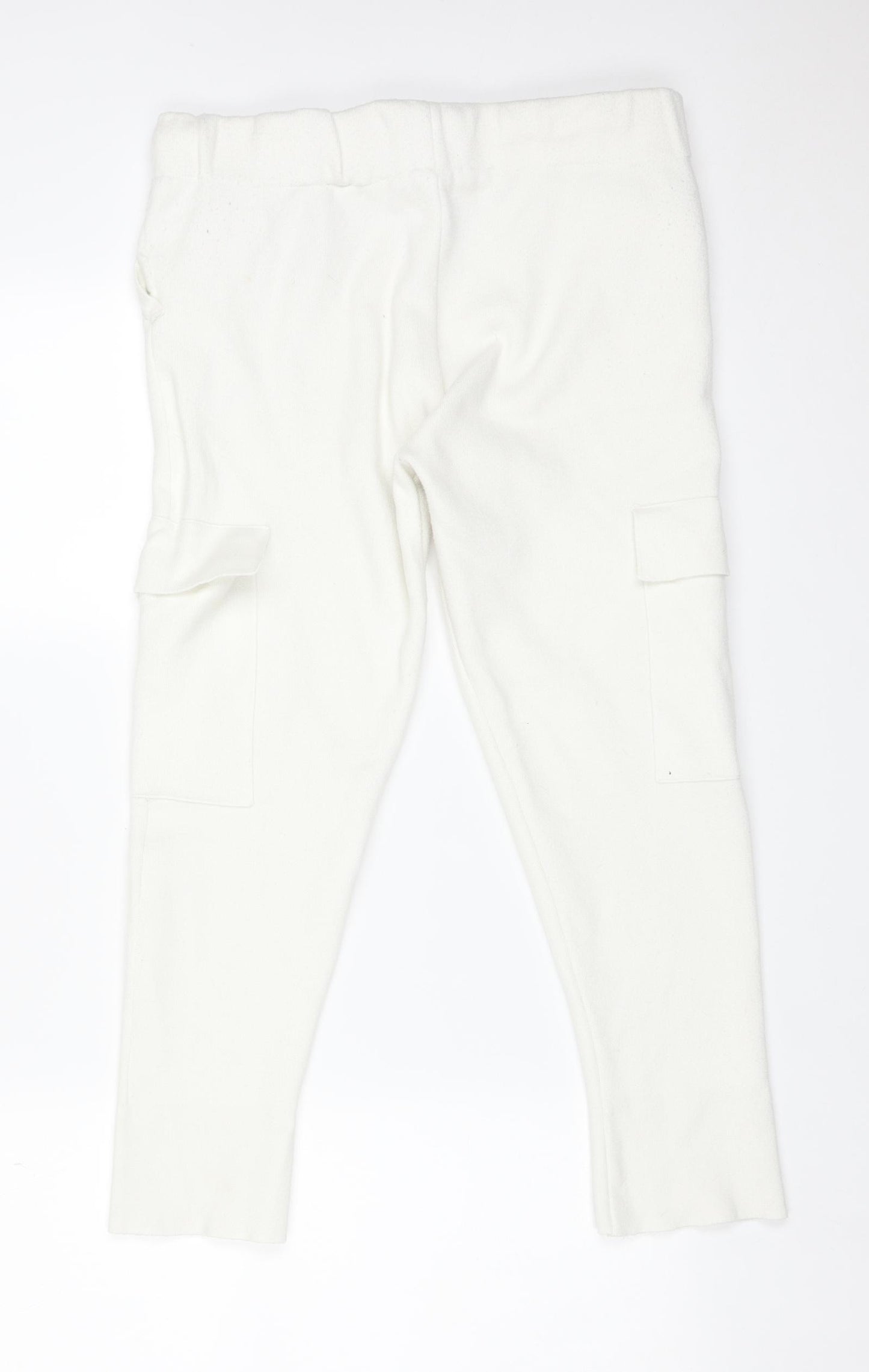 Zara Womens White  Viscose Cargo Trousers Size S L24 in Regular