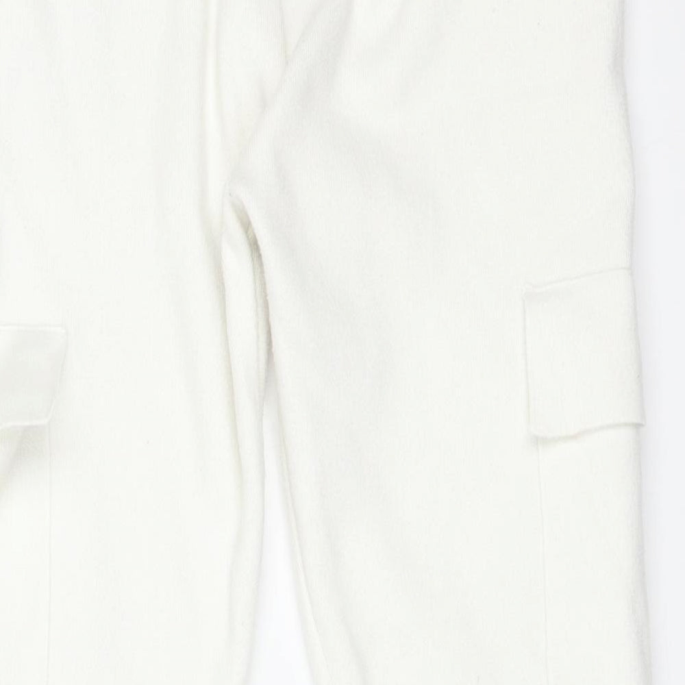 Zara Womens White  Viscose Cargo Trousers Size S L24 in Regular