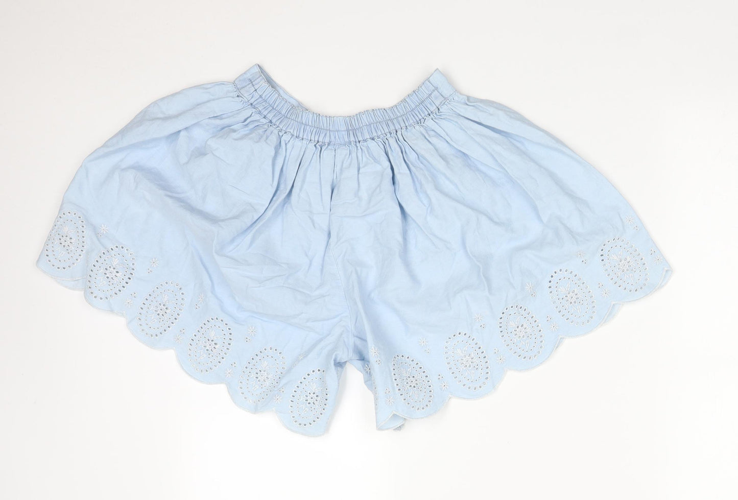 F&F Girls Blue Floral Cotton Paperbag Shorts Size 12-13 Years  Regular