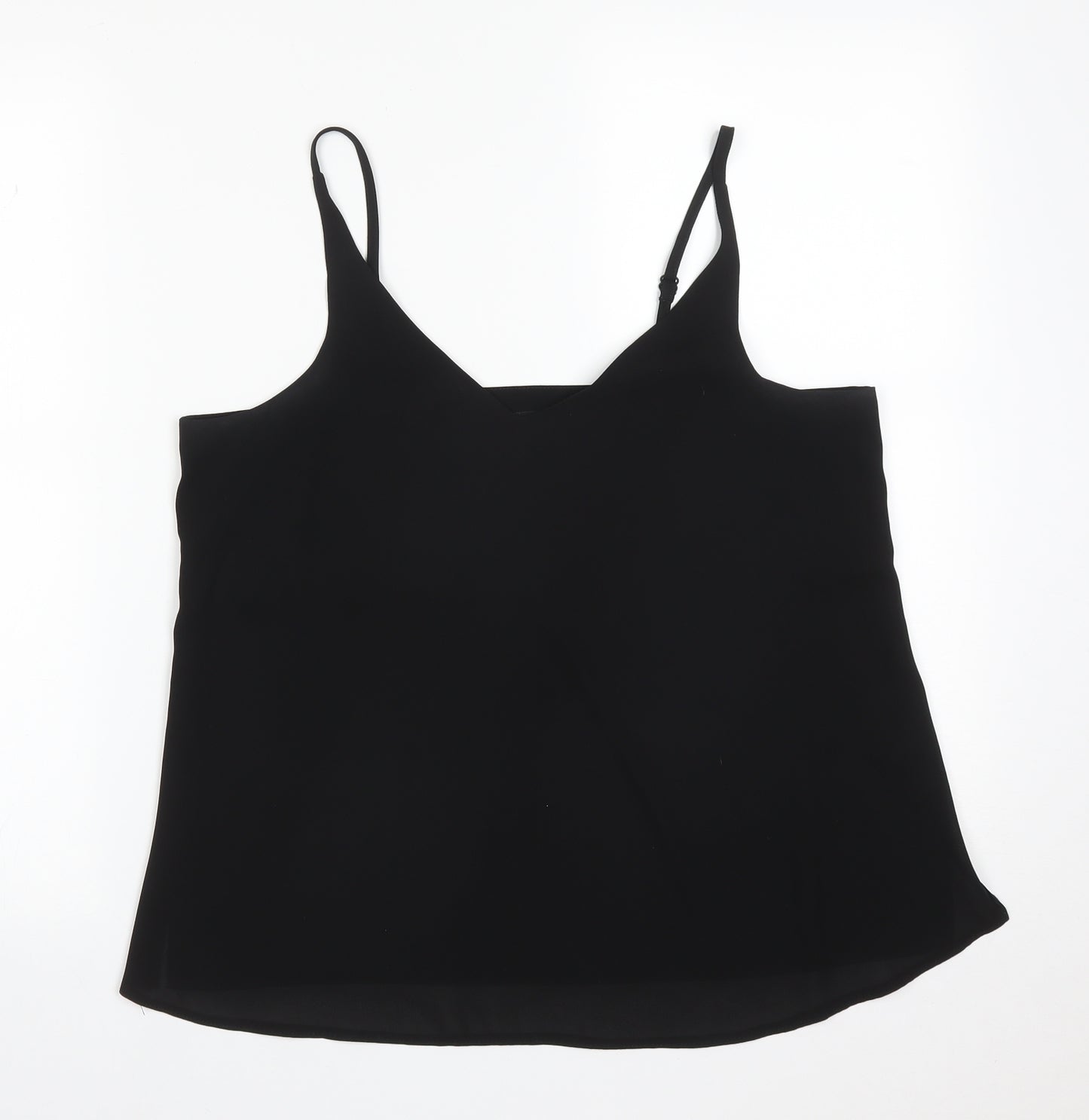 F&F Womens Black  Polyester Camisole T-Shirt Size 12 V-Neck