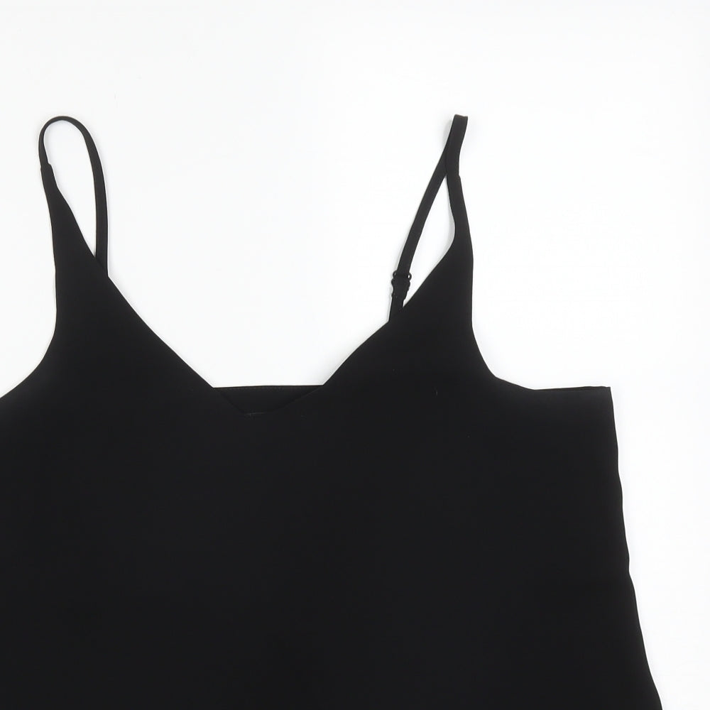 F&F Womens Black  Polyester Camisole T-Shirt Size 12 V-Neck