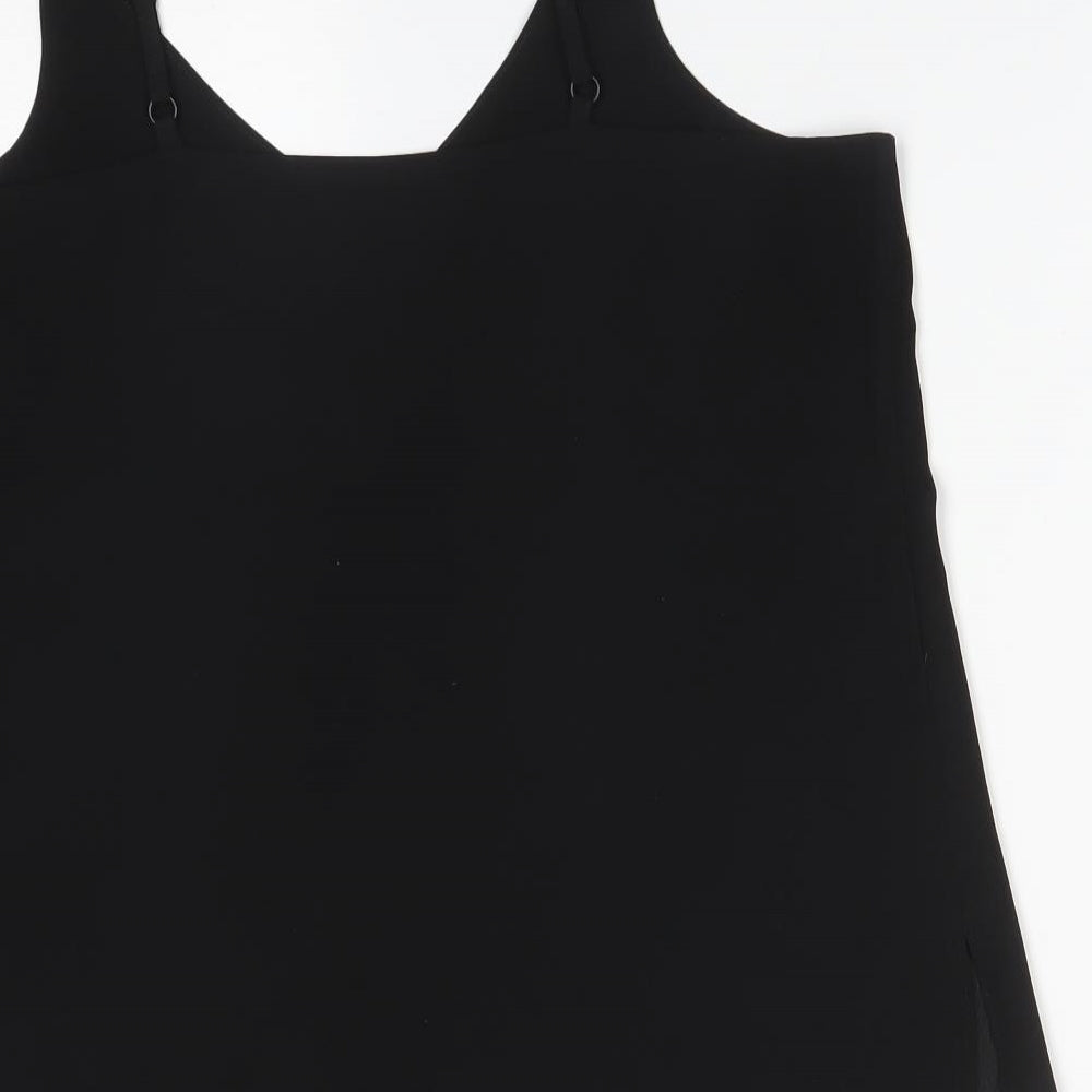 F&F Womens Black  Polyester Camisole T-Shirt Size 12 V-Neck