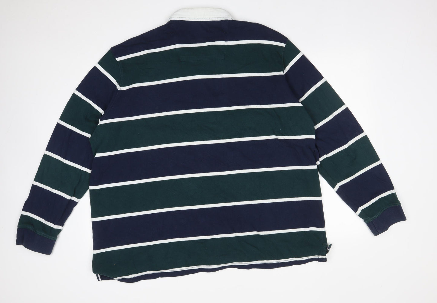F&F Mens Multicoloured Striped Cotton  Polo Size 3XL Collared