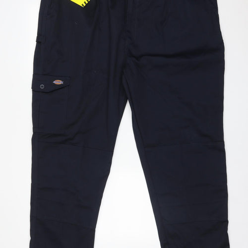 Dickies Mens Blue  Cotton Cargo Trousers Size 46 L31 in Regular