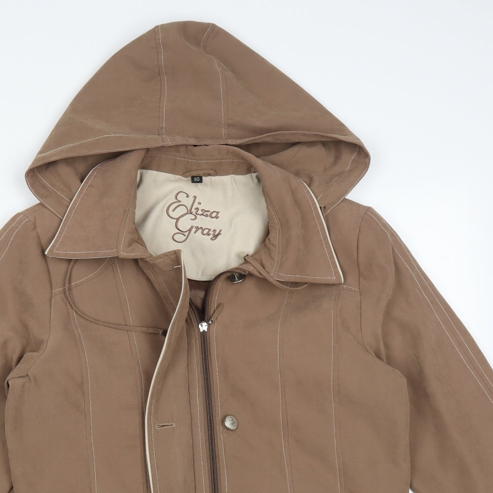 ELIZA GRAY Womens Brown   Overcoat Coat Size 10