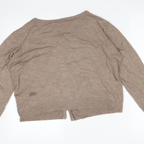 Atmosphere Womens Brown Round Neck  Viscose Cardigan Jumper Size 20