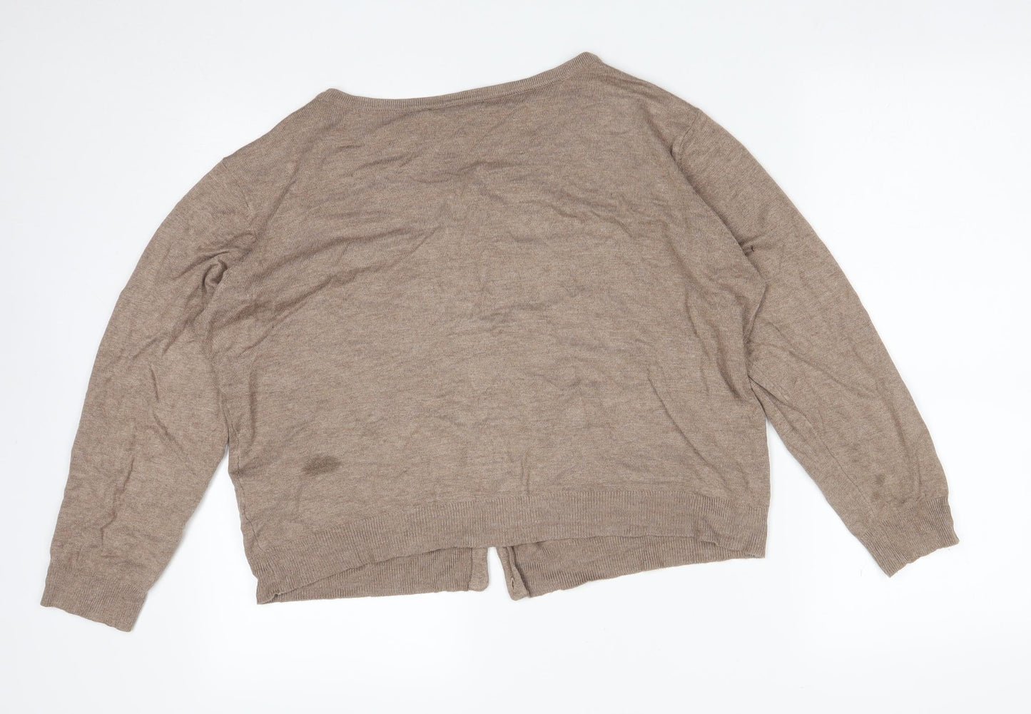 Atmosphere Womens Brown Round Neck  Viscose Cardigan Jumper Size 20