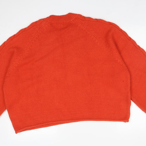 River Island Womens Orange  Acrylic Pullover Sweatshirt Size 14