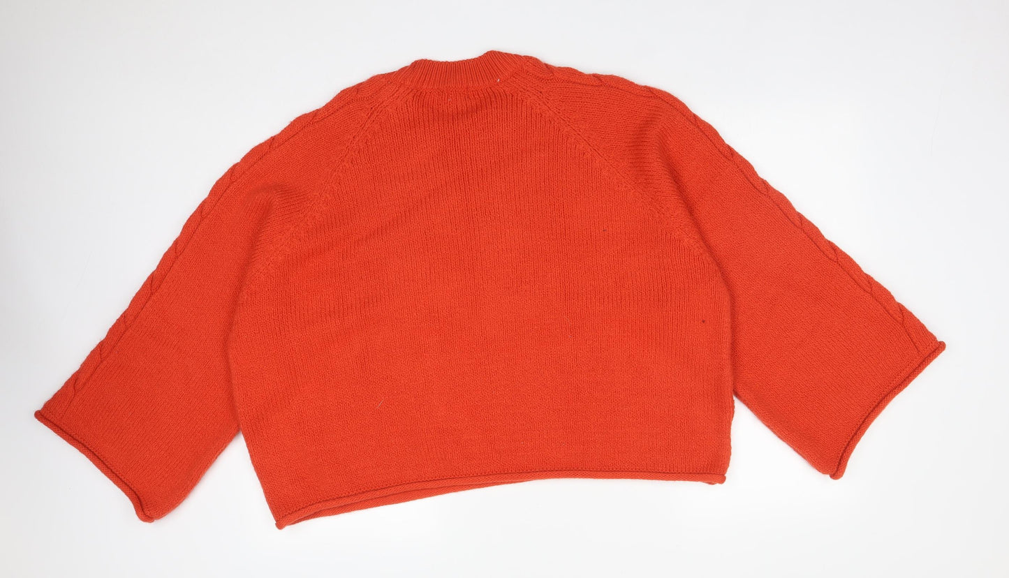 River Island Womens Orange  Acrylic Pullover Sweatshirt Size 14